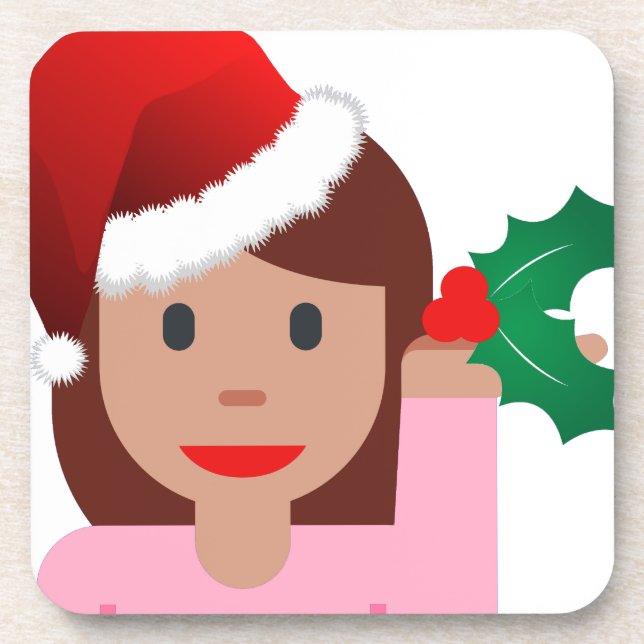 Porta-copo xmas information girl emoji (Frente)