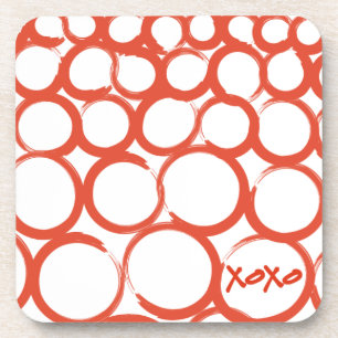 Porta-copo XOXO pintado namorados