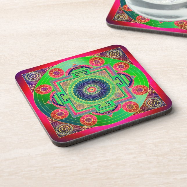 Porta-copo YANTRA - roda do excelente - rosa verde (Left Side)