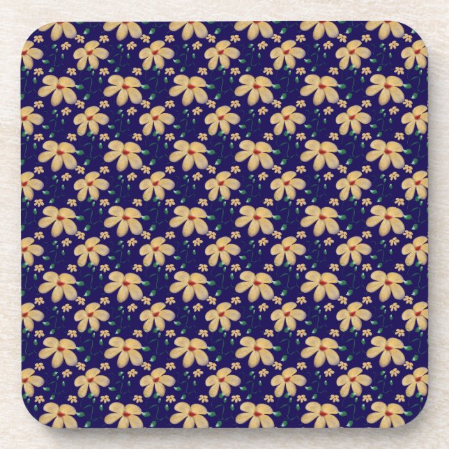 Porta-copo Yellow floral pattern  (Frente)