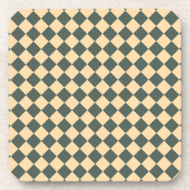 Porta-copo Yellow Green Checker Diamond Pattern