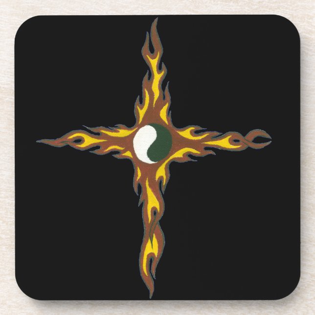 Porta-copo Yin Yang Fire Cross (Frente)