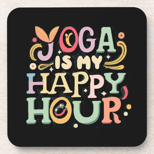 Porta-copo Yoga É Minha Hora Feliz (Frente)