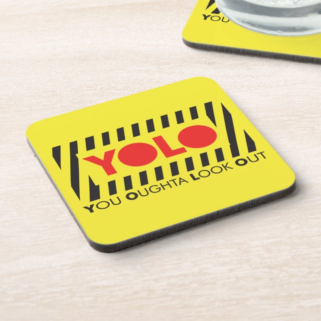 Porta-copo YOLO com cuidado vermelho (Left Side)