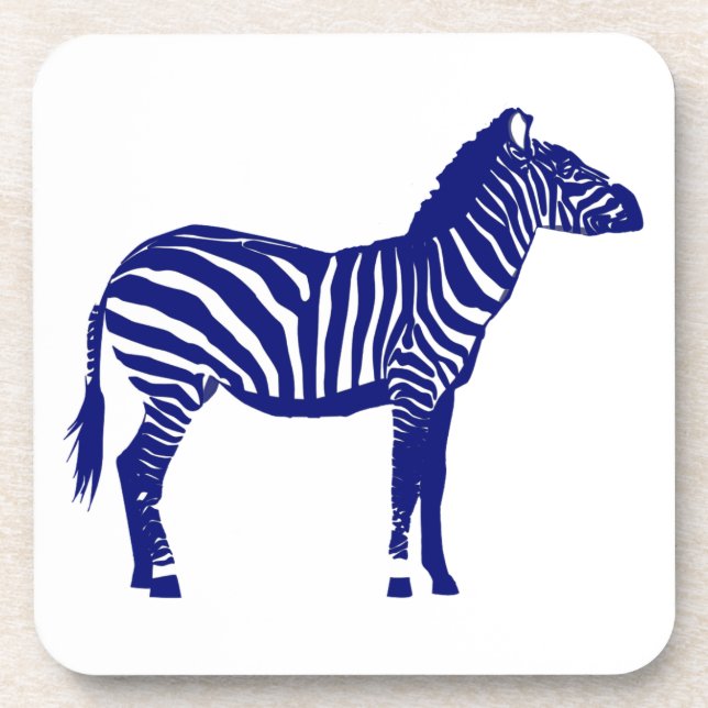 Porta-copo Zebra - Azul de cobalto escuro e branco (Frente)