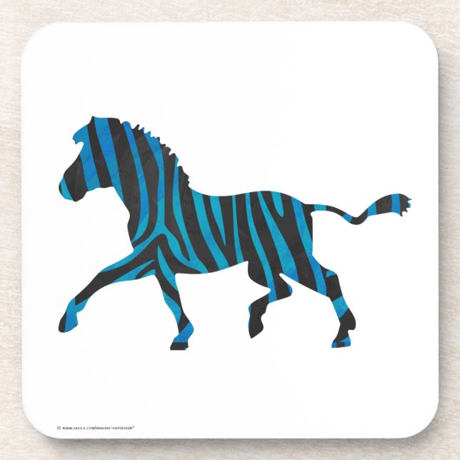 Porta-copo Zebra Black e Blue Silhouette (Frente)