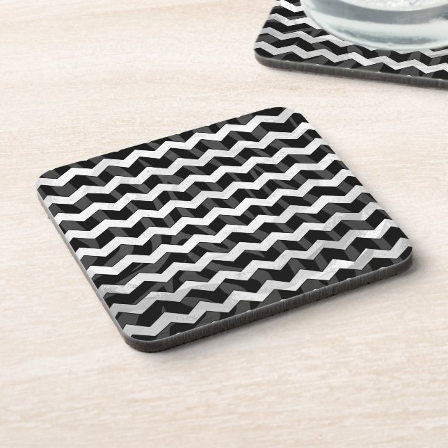 Porta-copo Zebra Black e Cinza Chevron (Left Side)