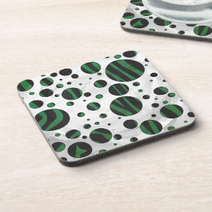 Porta-copo Zebra Black e Green Bolinhas