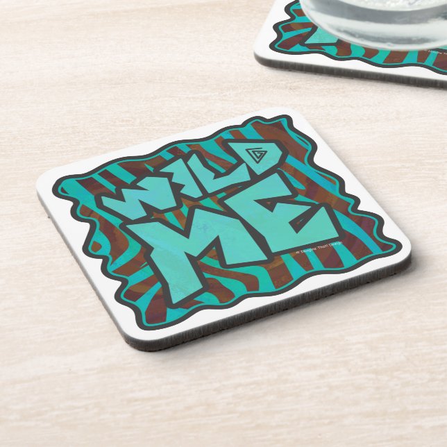 Porta-copo Zebra Brown e Teal Wild Me Design (Left Side)