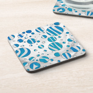 Porta-copo Zebra de Bolinhas Brancas e Azuis
