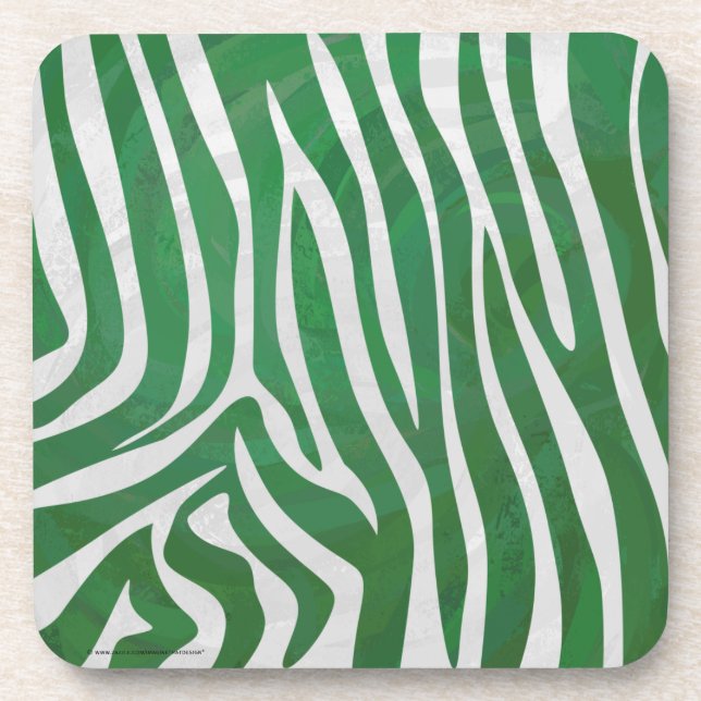 Porta-copo Zebra Green e White Impressão (Frente)