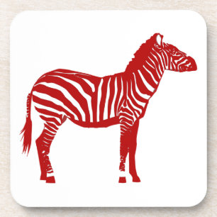 Porta-copo Zebra - Vermelho profundo e branco