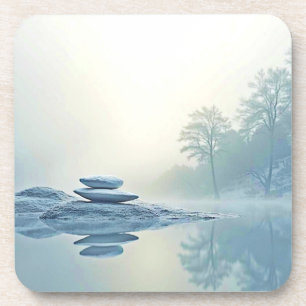 Porta-copo Zen de inverno: Balanço do Lago Foggy