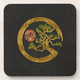 Porta-copo Zen Enso Circle e Bonsai Tree Mosaic
