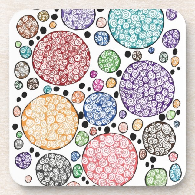 Porta-copo Zentangle circles pattern (Frente)