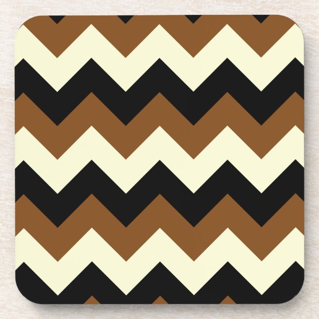 Porta-copo Ziguezague eu - Preto, amarelo e Brown (Frente)