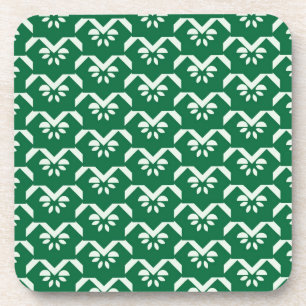 Porta-copo Ziguezague floral verde