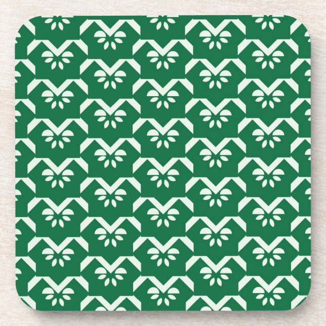 Porta-copo Ziguezague floral verde (Frente)
