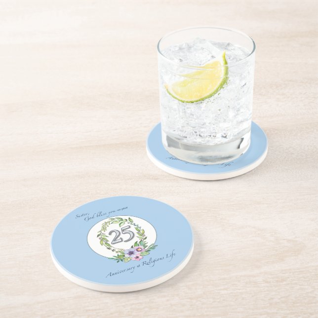 Porta-copos 25 aniversário da Católica Nun Wreath e Silver (Lateral)