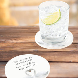 Porta-copos 25 de aniversário de casamento de prata