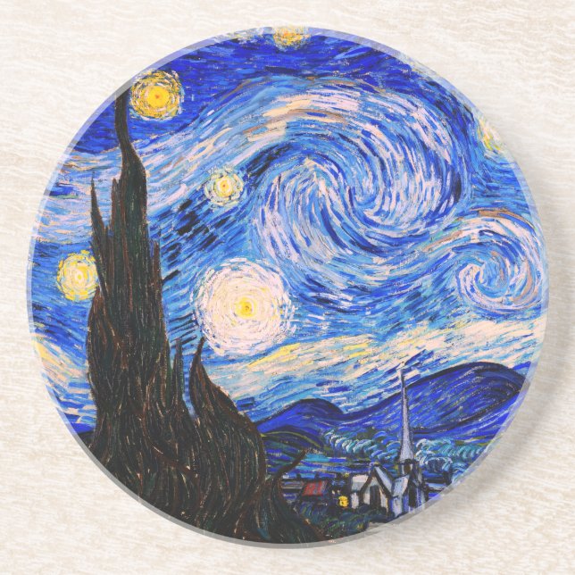 Porta-copos A Noite Estrelada de Vincent Van Gogh (Frente)