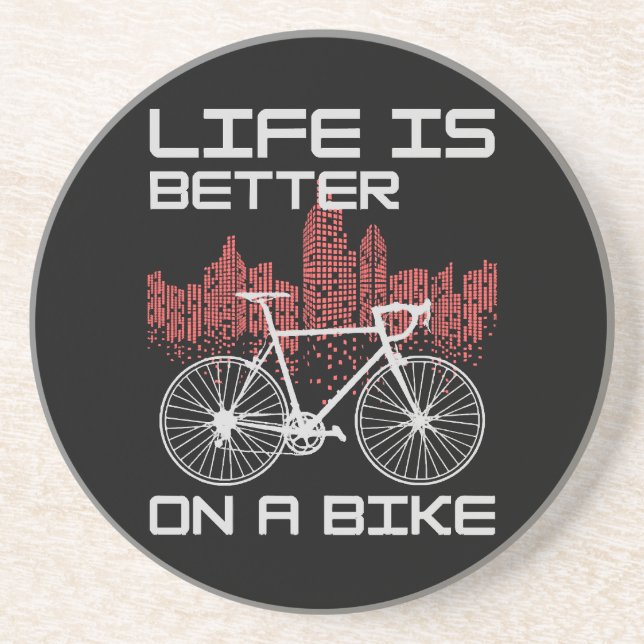 Porta-copos A vida é melhor de bicicleta (Frente)