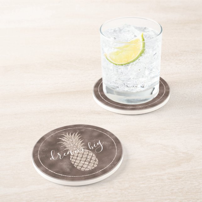 Porta-copos Abacaxi-reluzente-de-chocolate castanho-esbranquiç (Lateral)