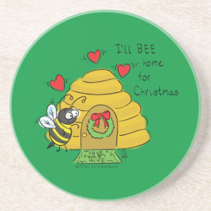 Porta-copos Abeille de Natal Fofa Cartoon de Férias Divertido