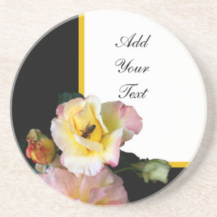 Porta-copos Abelha nas flores amarelas rosa