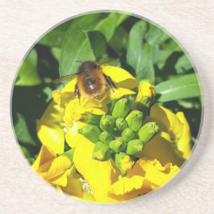 Porta-copos Abelhas nas Flores Amarelas