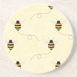 Porta-copos Abelhas Preto Amarelo Dourado