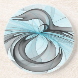 Porta-copos Abstract Anthracite Gray Blue Modern Fractal Art