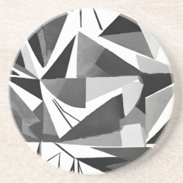 Porta-copos Abstract Modern Geometric Black & White Watercolor