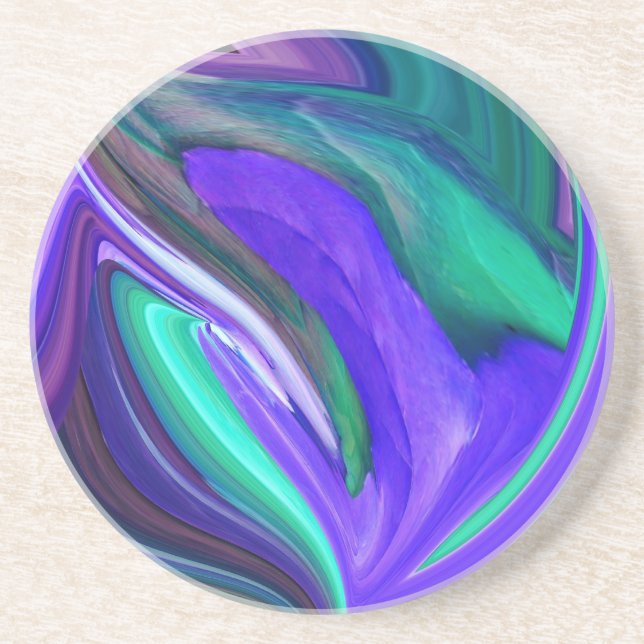 Porta-copos Abstrato Art Purple N Tea Folha (Frente)