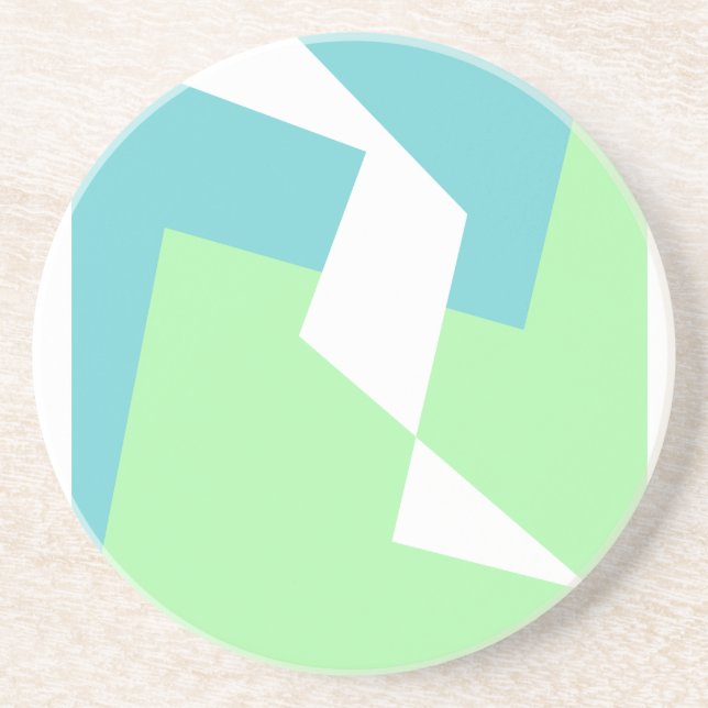 Porta-copos Abstrato Art Turquoise Azul (Frente)