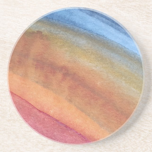 Porta-copos Abstrato azul-marrom-marrom-escuro-elegante (Frente)