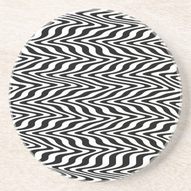 Porta-copos Abstrato branco e azul Zig-Zag (Frente)