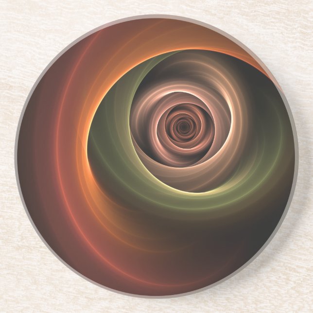 Porta-copos abstrato espiral 3D Cores quentes quentes Arte Fra (Frente)