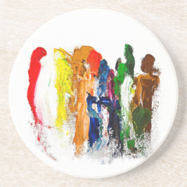 Porta-copos Abstrato Expressão de figuras humanas em movimento