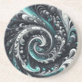 Porta-copos Abstrato moderno girando verde, prata e preto