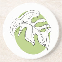 Abstrato Monstera Leaf Black Hand Drawn