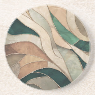 Porta-copos Abstrato mosaico - Taupe e Emerald