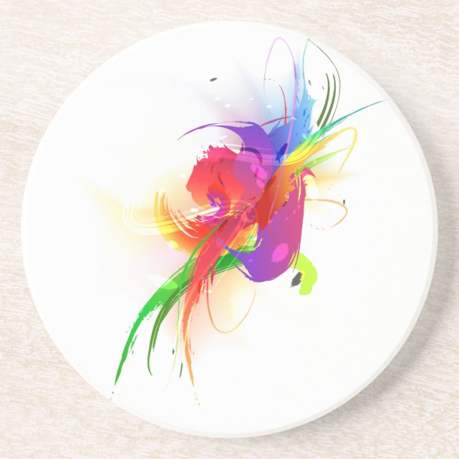 Porta-copos Abstrato Rainbow Lorikeet Paint Splatters (Frente)