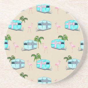 Porta-copos Acampamento de praia RV com Flamingos