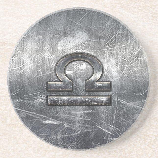 Porta-copos Aço industrial afligido símbolo do zodíaco do (Frente)