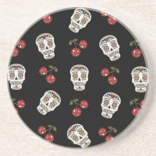Porta-copos Açúcar Rockabilly RAB Caveiras de Açúcar Cerejas e