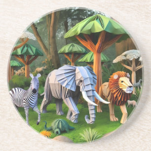 Porta-copos African animals in origame