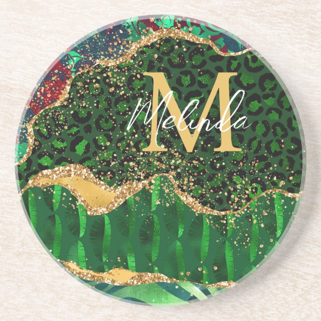 Porta-copos Agato de Impressão Animal Safari Verde (Frente)