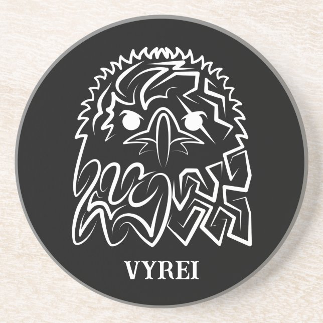 Porta-copos Águia Tribal Negra (Frente)