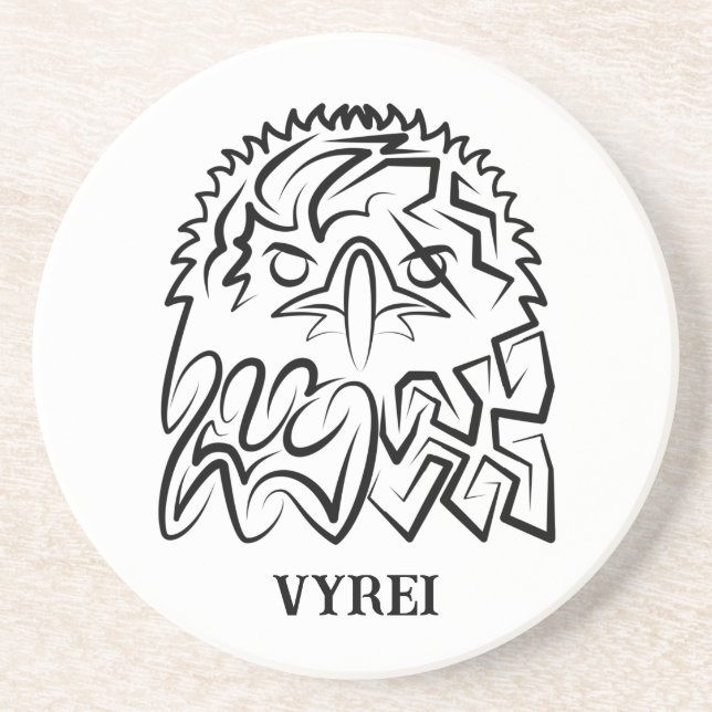 Porta-copos Águia Tribal Negra (Frente)